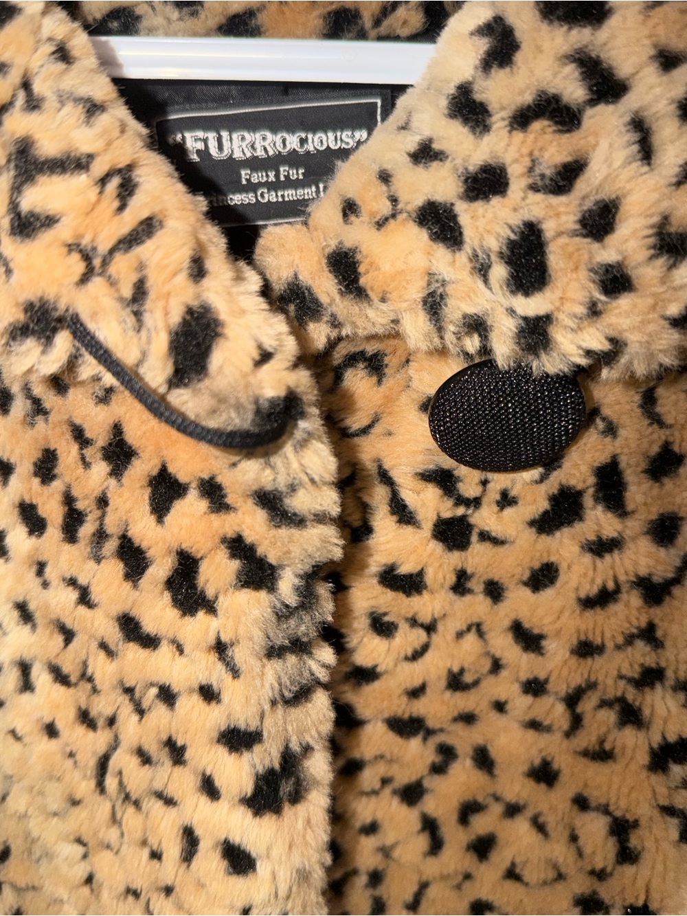 Vintage Mid-Length Leopard-Print Faux Fur Coat - by Furrocious - Picture 5 of 7